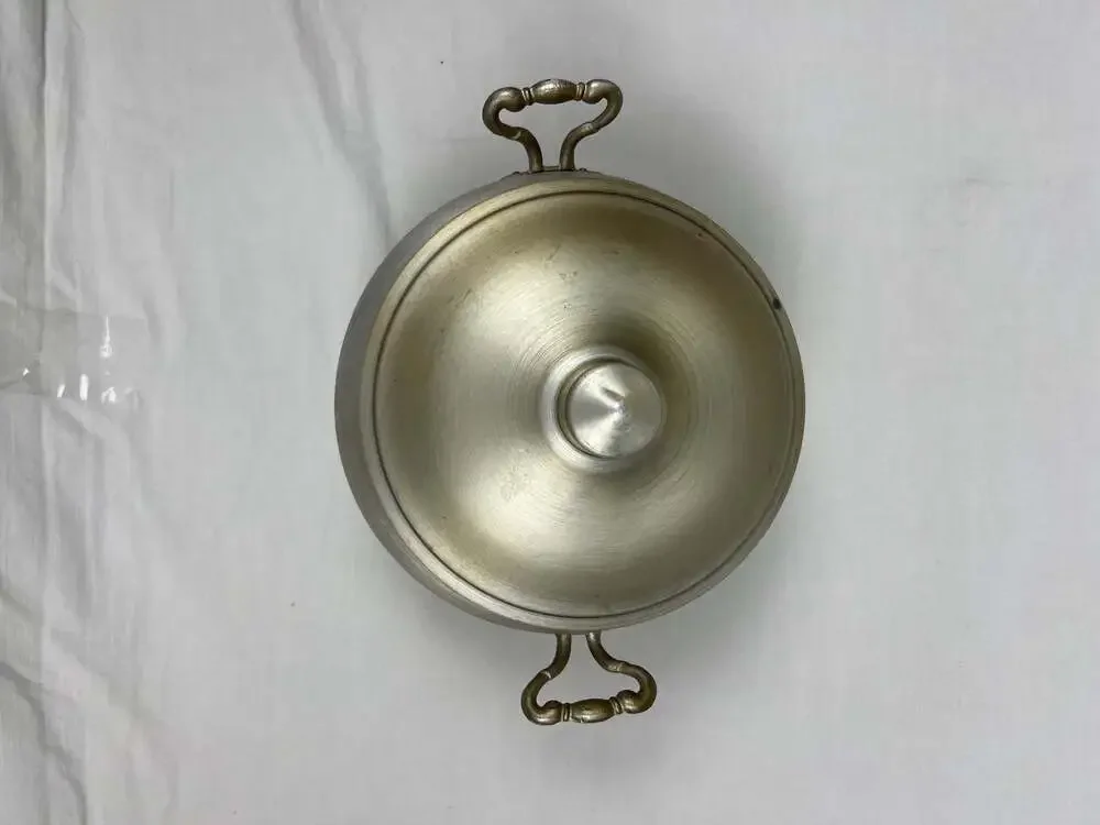 Vintage Alluminio P. R. Spino Made in Italy Brushed Metal Soup Tureen Pot